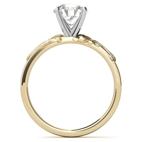 3.0Carat -9.0mm Round Moissanite Floral Accent Engagement Ring - Picture 16 of 16